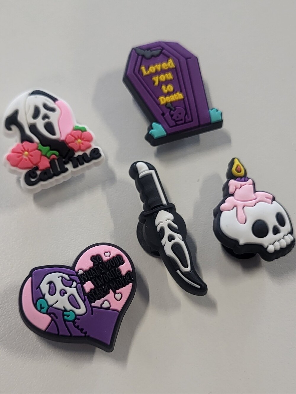 Ghost Face Halloween Horror Movie Shoe Charm Set